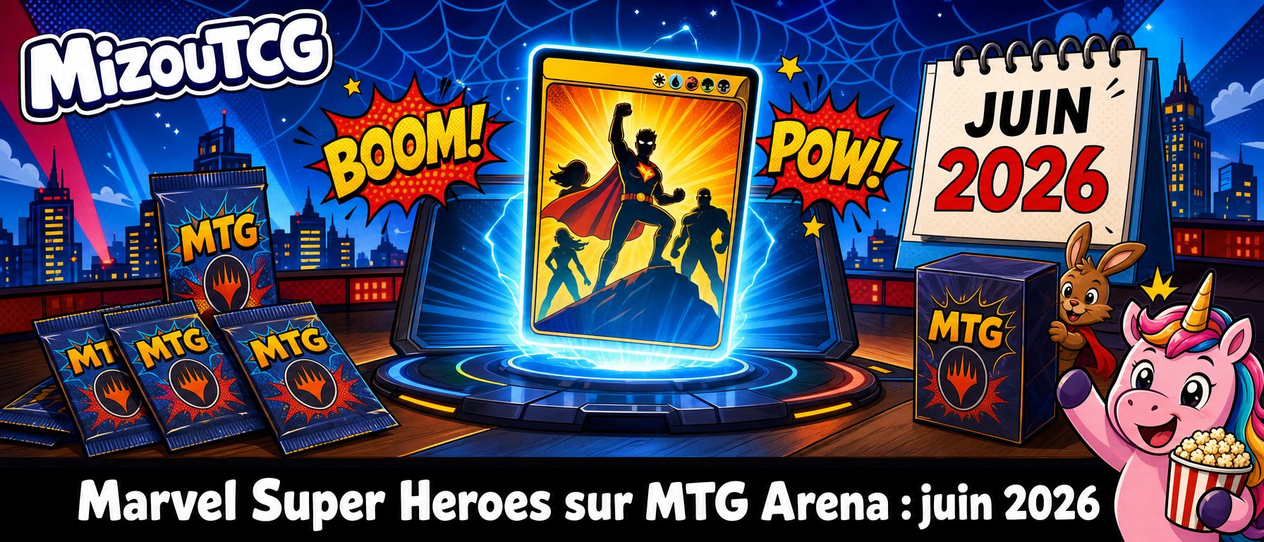 Bannière illustrative actualité MizouTCG : Marvel Super Heroes sur MTG Arena : le calendrier complet de juin 2026