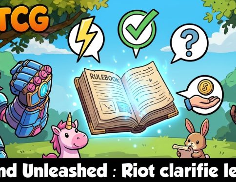 Bannière illustrative actualité MizouTCG : Riftbound Unleashed : Riot clarifie les règles avant les Pre-Rift