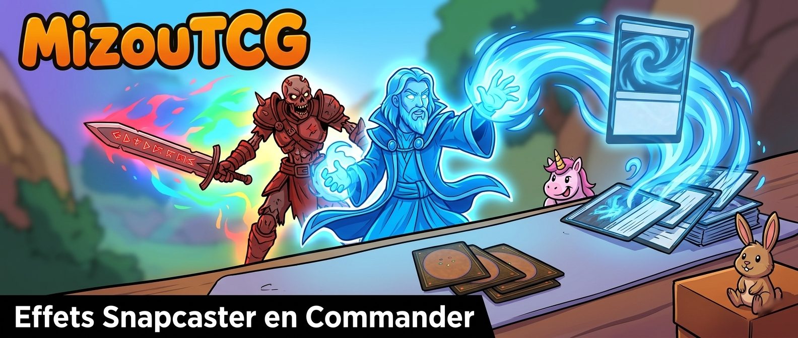 Bannière illustrative actualité MizouTCG : Effets type Snapcaster en Commander : le top des relanceurs à 3 manas